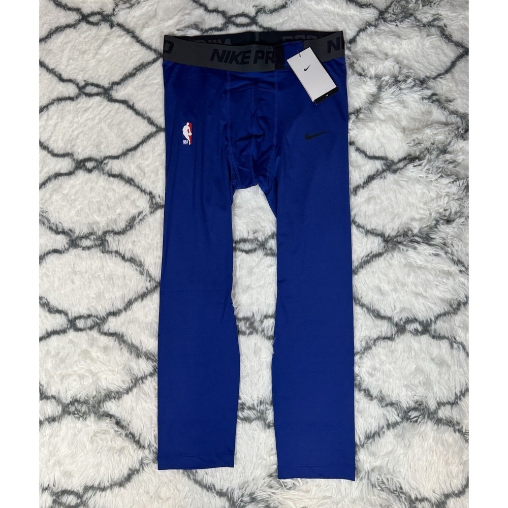 NIKE Pro NBA Player Issue 3/4 Compression Tights Blue Sz LT *NEW* DN1547-495 $75